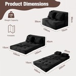 Topika - 4-In-1 Sofa Bed, Foldable Couch Bed With Pillows, Double Size