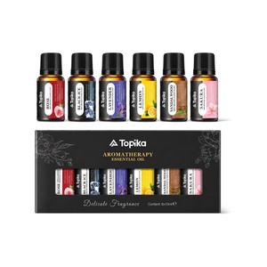 Topika - Essential Oils Set, 6 Piece Water-Soluble Fragrance Oils, 10ml