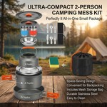 Topika Larger 21pcs Camping Cookware Set for 2, Outdoor Cooking & Picnics