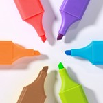 VSelect Pastel Highlighter Set, 6 Assorted Colours with Chisel Tip