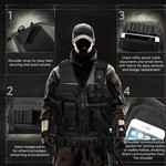 Topika Tactical Vest 600D Polyester Adjustable Training Vest with Pouches