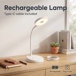 Topika - Rechargeable Desk Lamp With Phone Holder, Touch Dimmable LED Lamp