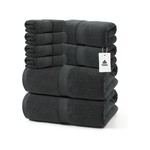 TopikaHome-8pcs Bath Towels Set, 100% Cotton, 500GSM, Large Bathroom Towels