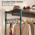 Topika Clothes Trolley Telescopic Rail Metal Rack&Single layer 30kg load