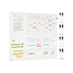 Topika - Magnetic Planners Fridge Weekly Planner, 4 Pcs Acrylic Boards