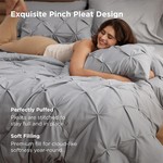 Topika 5-Piece Twist Pinch Pleat Duvet Cover Set - Beige or Grey