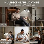 Topika 3-in-1 10X LED Floor Magnifying Lamp With Touch Control