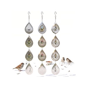 Topika Stainless Steel Teardrop Reflective Bird Deterrent Set