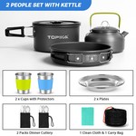 Topika 17pcs Camping Cookware Set Camp Utensils for Outdoor Cooking Picnics
