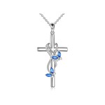 Elegant Christian Cross Butterfly Pendant Silver Plated Necklace - FDJC1