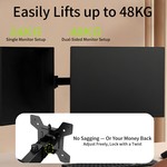 Topika - Dual Monitor Arm Mount Desk Stand Compatible with 13-30" screens