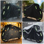 TopikaAuto - 4 Sizes Motorcycle Cover Waterproof Outdoor Heavy Duty 210D PU