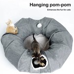 Topika 2-in-1 Cat Tunnel Bed with Hanging Ball Interactive Cat Toy for Cats