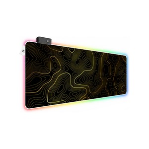 Topika - Mouse Pads RGB Mouse Mats, XL Mouse Pad Laptop Desk Mat Gold Lines