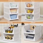 Topika Closet Organisers & Storage Foldable Basket With Slide-Out Design