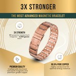 Topika Men's 3-Row Copper Magnetic Bracelet