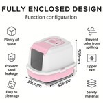 Topika Hooded Cat Litter Box with Litter Scoop, Fully Enclosed, Leak-Proof