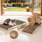 Topika Cat Scratching Board 2pcs, Curved Corrugated Scratch Pad