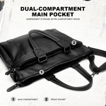 Topika 15.6" PU Leather Laptop Messenger Bag For Men, Waterproof Briefcase