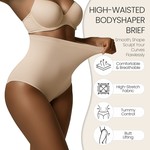 Lekkon Seamless High-Waist Shaping Briefs for Women Waist & Tummy Sculpting