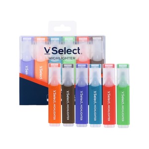 VSelect Pastel Highlighter Set, 6 Assorted Colours with Chisel Tip