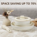 Topika - Nonstick Pots and Pan Set with Detachable Handle Space-Saving