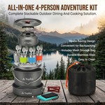 Topika 22pcs Camping Cookware Set for 4, Camp Utensils for Outdoor Cooking