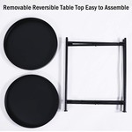 TopikaHome-2 Tier Round Coffee Table with Removable Reversible Top &Storage