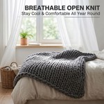 Topika Weighted Blanket for Adults, Breathable Hand-Knit Cotton Blanket