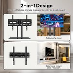 Topika Universal TV Mount Stand With Tempered Glass Base For 32-70" TVs