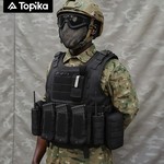 Topika - Heavy Duty Tactical Vest, Combat Vest with Detachable Pouches