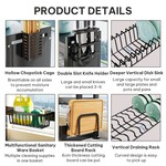 Topika Kitchen Over Sink Dish Drying Rack with Lid Multi-Functional Storage