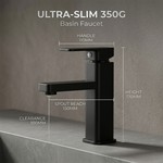 Topika - Matte Black Bathroom Faucet, 1-Handle Waterfall Basin Tap