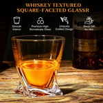 Topika Whiskey Stones And Glass Gift Set With Sculpted Crystal Tumblers