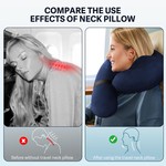 Topika Inflatable Travel Pillow, U Shape Blow Up Neck Pillow With Velvet