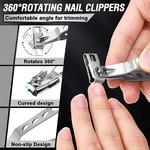 Topika Large Nail Clippers Set,Toenail&Fingernail Clipper Kit for Men/Women