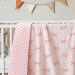 Topika Baby Blanket Soft Bow Blanket Double-Sided for Newborns