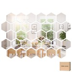 Topika 32piece Hexagon Mirror Wall Stickers, Acrylic Peel& Stick Home Decor