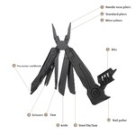 Topika Multitool Folding Pliers 12-in-1 with Knife, Saw & Screwdriver Bits