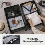 Topika Carry On Cases Hardshell Luggage Cabin Case &Laptop Space Cup Holder