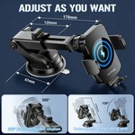 Topika - Car Wireless Charger, 15W Car Charger, Car Charger Iphone Mount