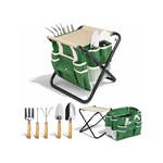 Topika Gardening Tools Set With Folding Garden Stool And Tote