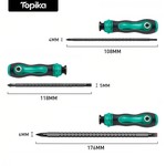 Topika - 3pcs Ratchet Screwdriver Set, Magnetic Telescopic Dual-Head Tool
