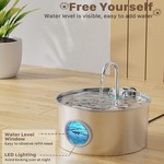 Topika 3.2L Stainless Steel Cat Fountain, Quiet Pet Water Dispenser, TY10