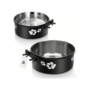 Topika Water Bowl for Dog Crate, No Spill Dog Water Bowl, 2pack