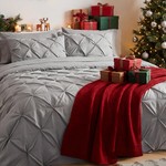 Topika 5-Piece Twist Pinch Pleat Duvet Cover Set - Beige or Grey