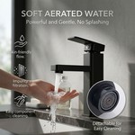Topika - Matte Black Bathroom Faucet, 1-Handle Waterfall Basin Tap