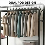 Topika Double Bar Clothing Rack Stand & 3+2Tier Storage,Clothes Organizer