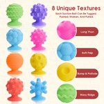 Topika Sensory Fidget Suction Toys for Kids,8 Piece Calm Down Stress Relief