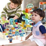 Topika Kids Car Adventure & Parking Building Game Set, Track Car Toy